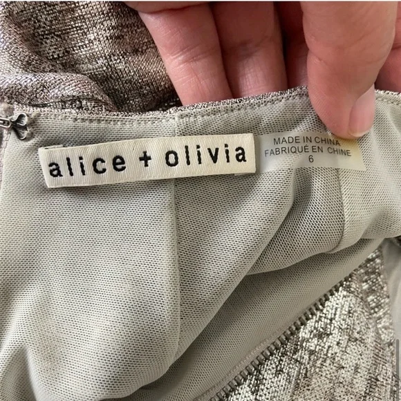 Alice + Olivia Silver Delora dress size 6